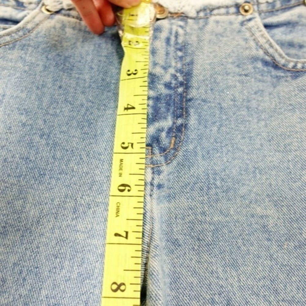 90s Y2K Festival Girls Jeans 8 Blue Distressed Denim Straight Raw Edge RAVE GIRL - Picture 7 of 11